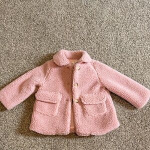 SHEIN Pink Fleece Kids Puffer Jacket